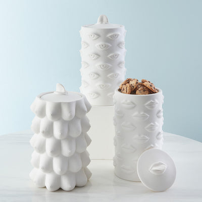 Jonathan Adler Gala Cookie Jar Keksdose aus Porzellan | Mattweiß
