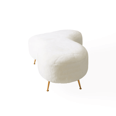 Jonathan Adler Geschwungene Polsterbank Kidney Amorphic | Shearling