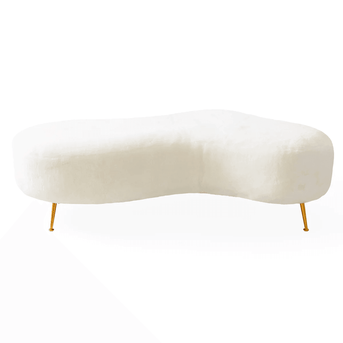 Jonathan Adler Geschwungene Polsterbank Kidney Amorphic | Shearling