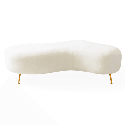 Jonathan Adler Geschwungene Polsterbank Kidney Amorphic | Shearling