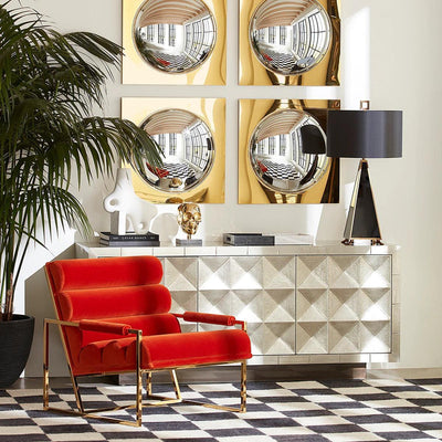 Jonathan Adler Gewölbter Spiegel Globo | Gold