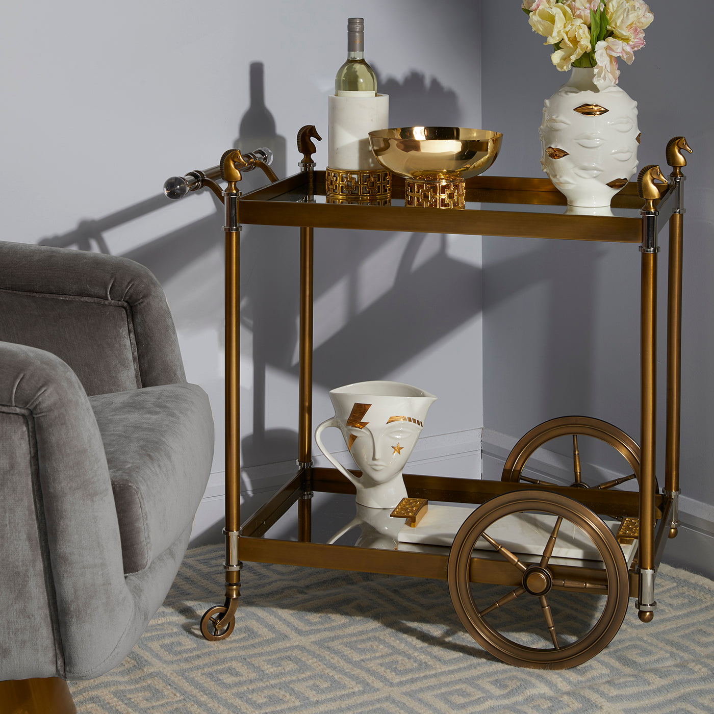 Jonathan Adler Gilded Krug Pitcher Giuliette | Gold-Glänzend