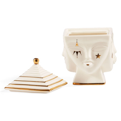 Jonathan Adler Gilded Masquerade Aufbewahrungsdose | Gold Glänzend