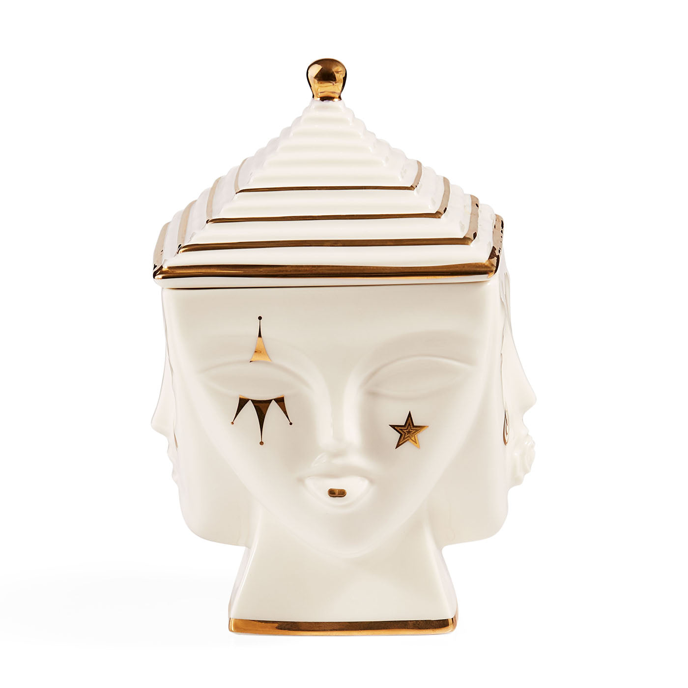 Jonathan Adler Gilded Masquerade Aufbewahrungsdose | Gold Glänzend