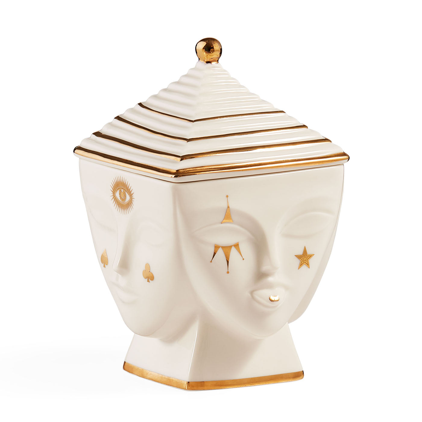 Jonathan Adler Gilded Masquerade Aufbewahrungsdose | Gold Glänzend