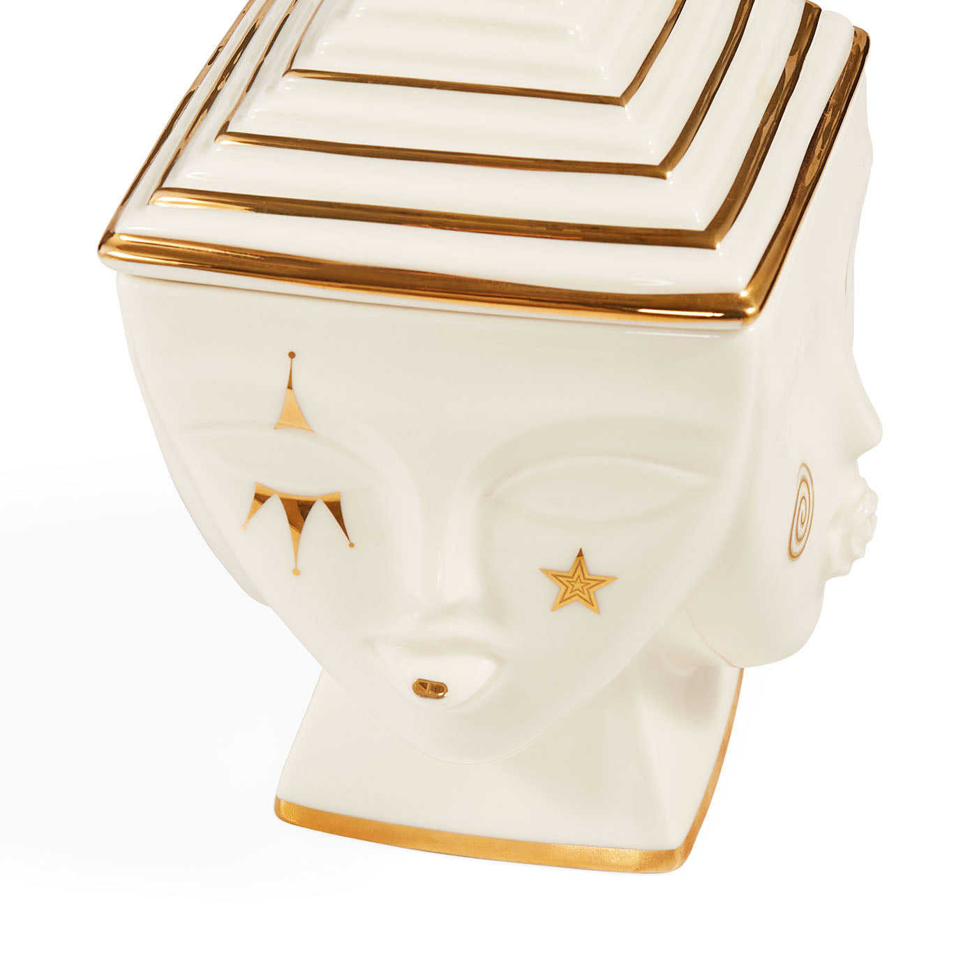 Jonathan Adler Gilded Masquerade Aufbewahrungsdose | Gold Glänzend