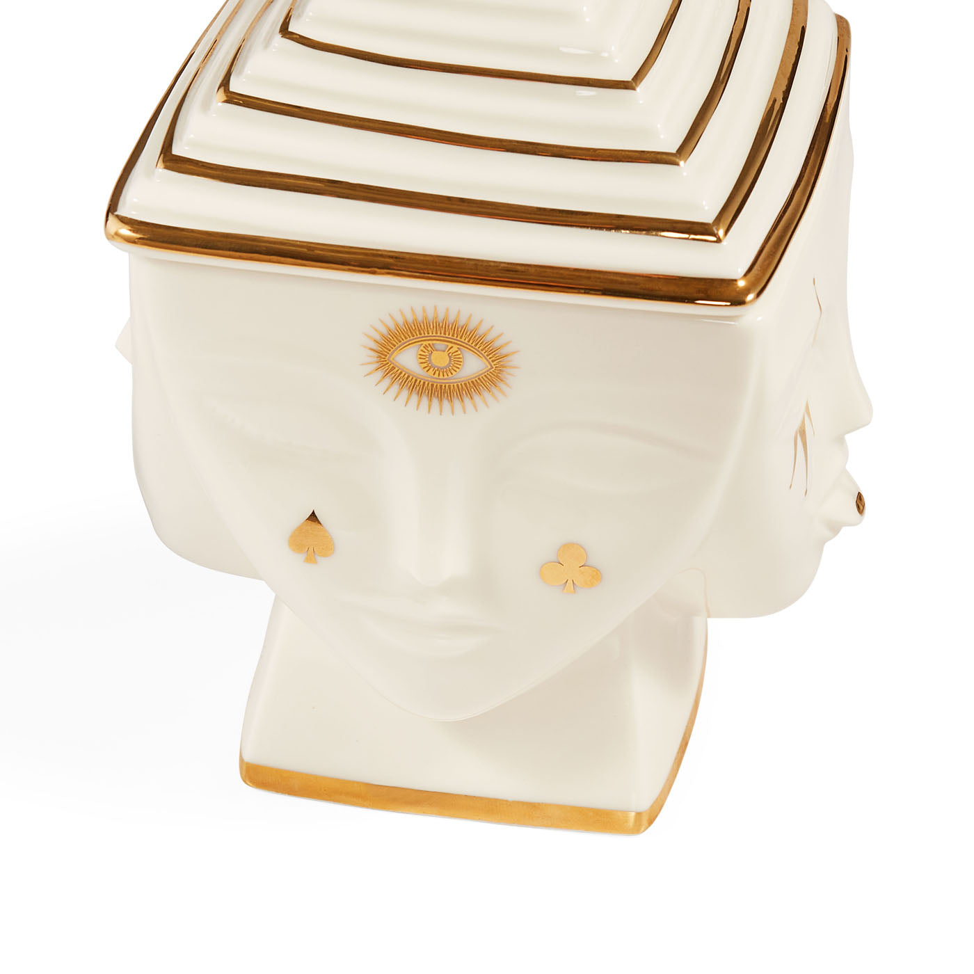 Jonathan Adler Gilded Masquerade Aufbewahrungsdose | Gold Glänzend