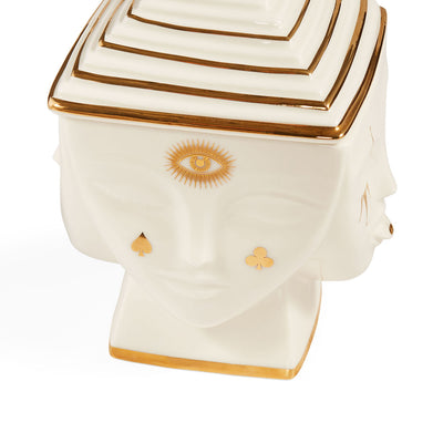Jonathan Adler Gilded Masquerade Aufbewahrungsdose | Gold Glänzend