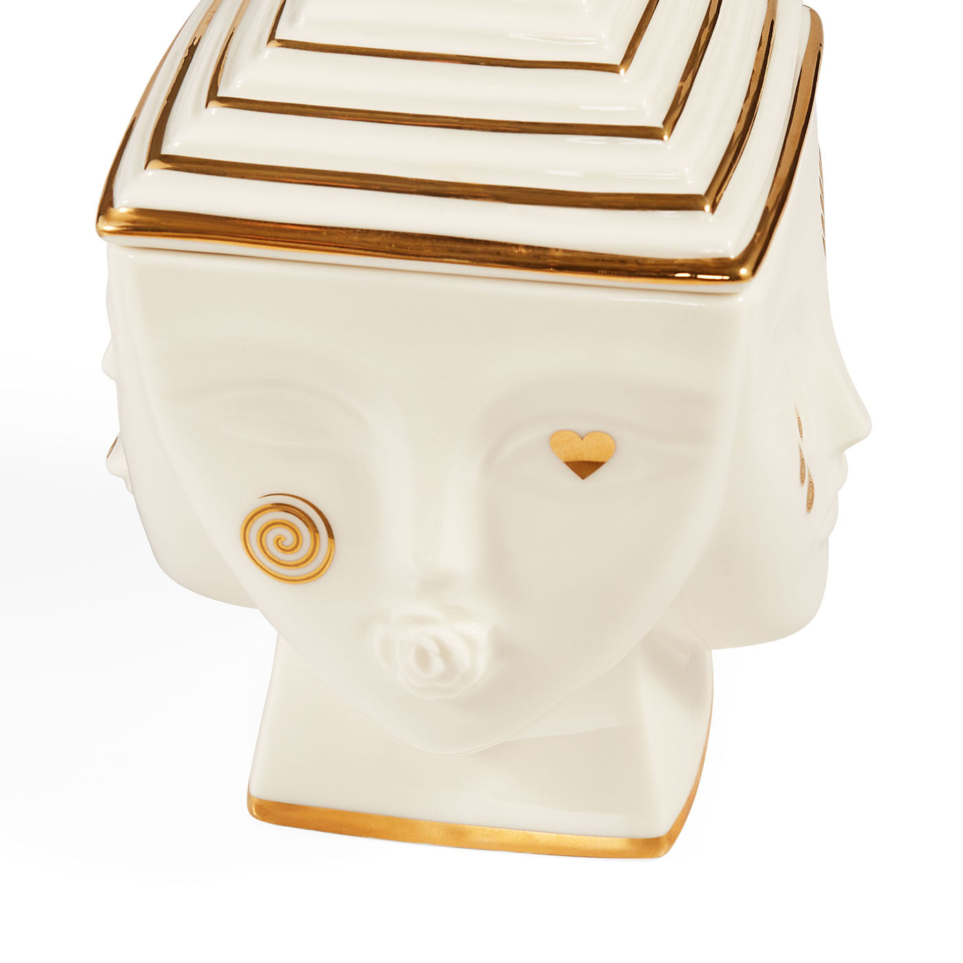 Jonathan Adler Gilded Masquerade Aufbewahrungsdose | Gold Glänzend