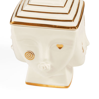 Jonathan Adler Gilded Masquerade Aufbewahrungsdose | Gold Glänzend