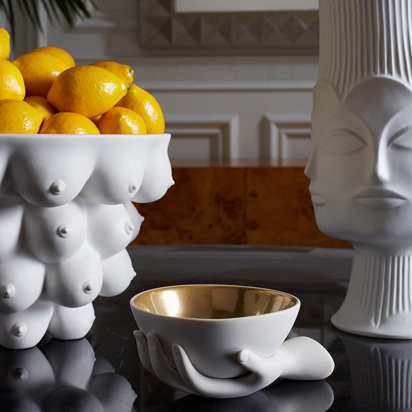 Jonathan Adler Große Schale Centerpiece Georgia mattweiß | ø 36 cm