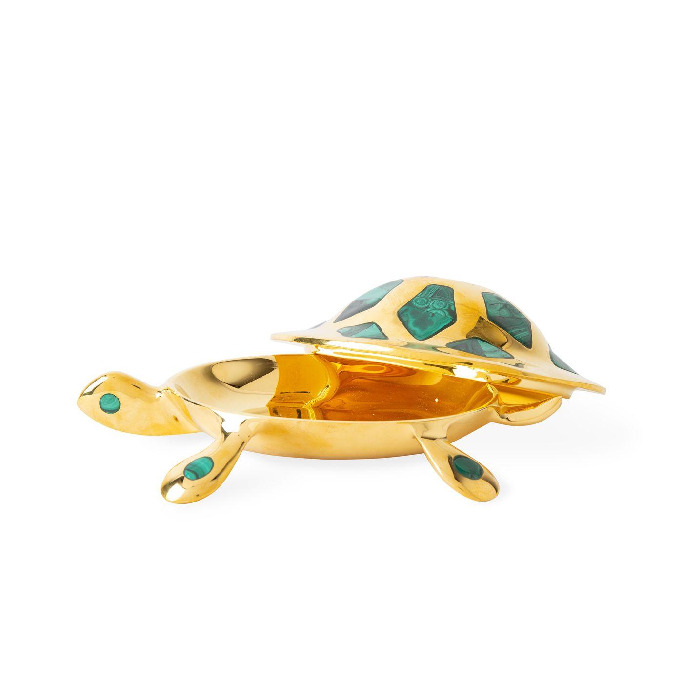 Jonathan Adler Jonathan Adler Ablageschale Brass Turtle Box mit echtem Malachit Codeso Living