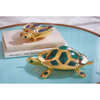 Jonathan Adler Jonathan Adler Ablageschale Brass Turtle Box mit echtem Malachit Codeso Living