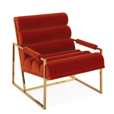 Jonathan Adler Jonathan Adler Samt-Sessel Lounge Chair Goldfinger | Varese Persimmon Codeso Living