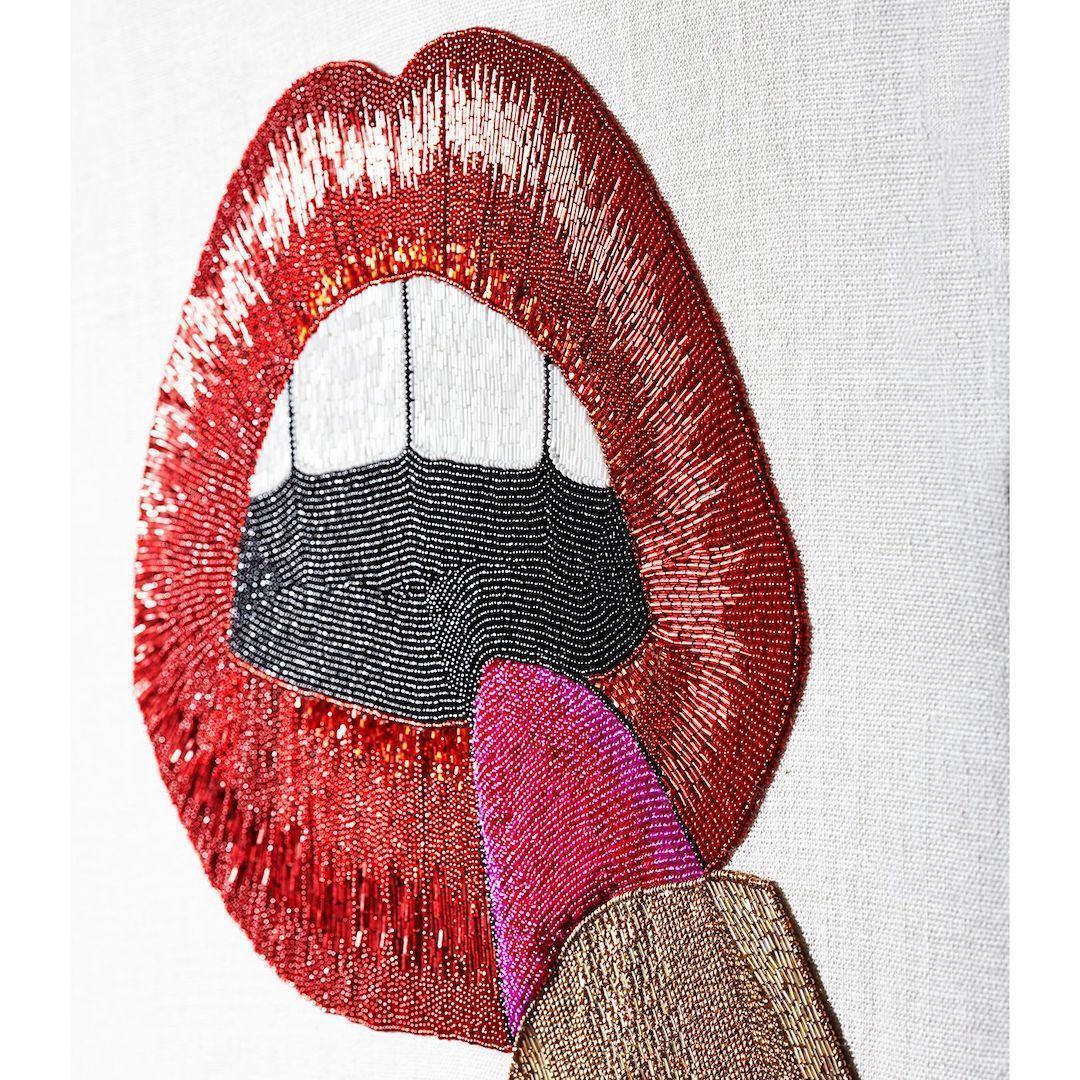 Jonathan Adler Wandbild Lipstick Beaded Wall Art | 61x61 cm Codeso Living