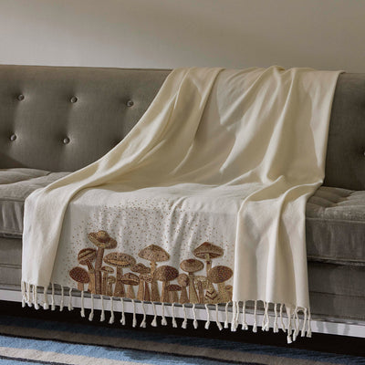 Jonathan Adler Kamelhaar-Wolldecke Mushrooms | 127x178 cm