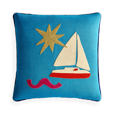 Jonathan Adler Kissen Playa Sailboat | 45x45 cm