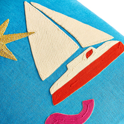 Jonathan Adler Kissen Playa Sailboat | 45x45 cm