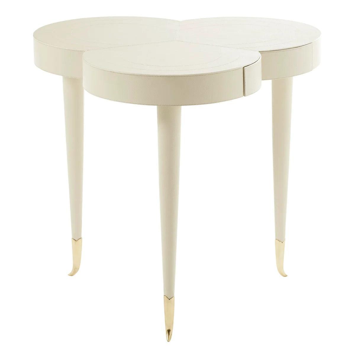 Jonathan Adler Lederbezogener Schreibtisch Flow | Ivory