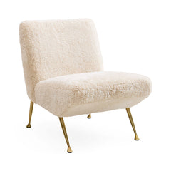 Jonathan Adler Lounge Armchair & Slipper Chair Gainsbourg | Shearling Ivory