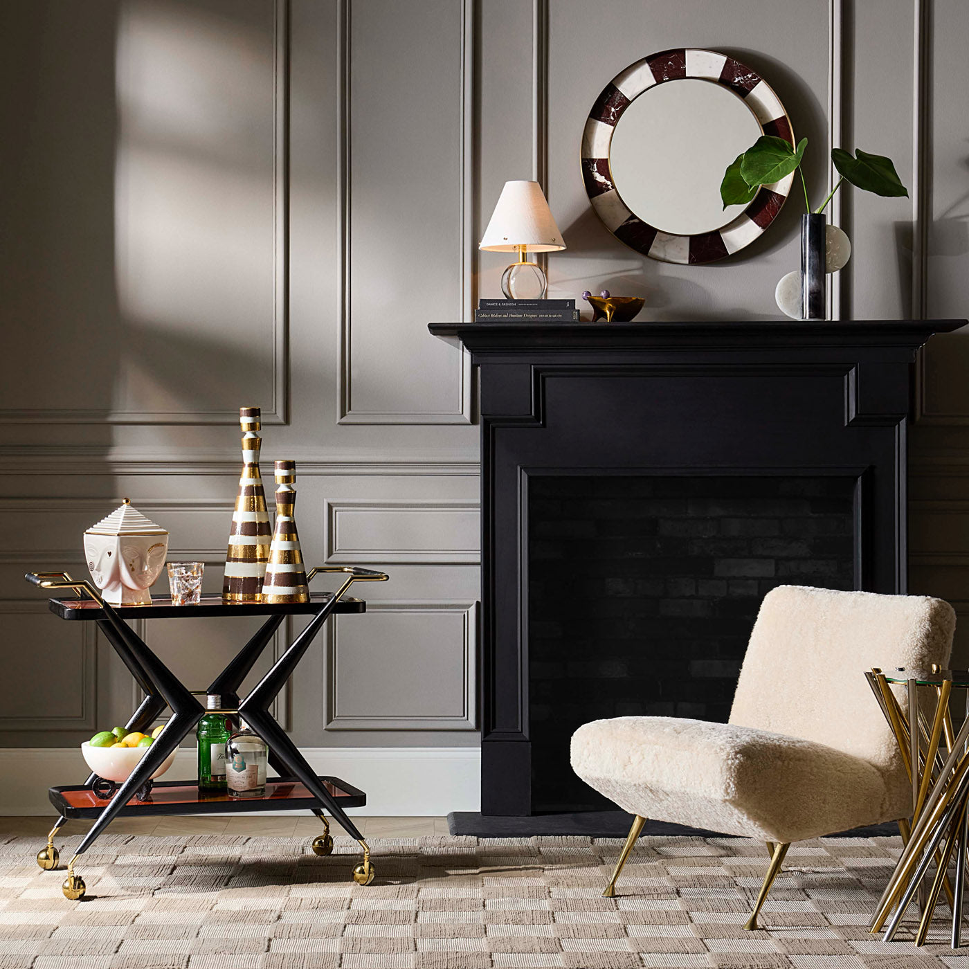 Jonathan Adler Lounge-Sessel & Slipper Chair Gainsbourg | Shearling Ivory