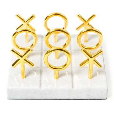 Jonathan Adler Marmor Tic-Tac-Toe Brettspiel Brass | Messing