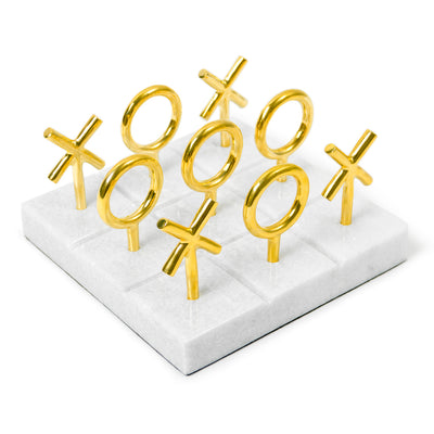 Jonathan Adler Marmor Tic-Tac-Toe Brettspiel Brass | Messing