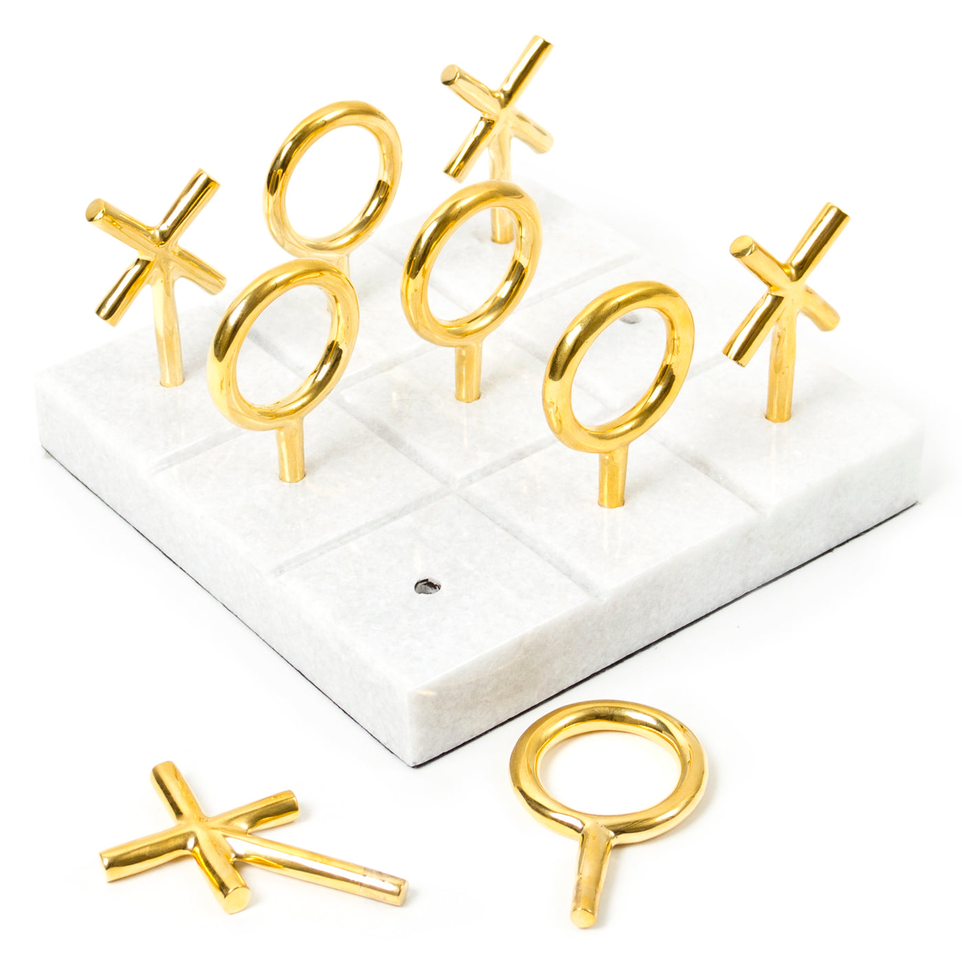 Jonathan Adler Marmor Tic-Tac-Toe Brettspiel Brass | Messing