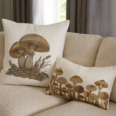 Jonathan Adler mit Perlen besticktes Kissen Botanist Large Mushrooms | 50x50 cm