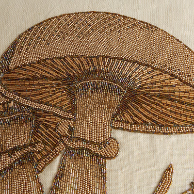 Jonathan Adler mit Perlen besticktes Kissen Botanist Large Mushrooms | 50x50 cm