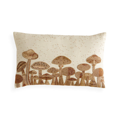 Jonathan Adler mit Perlen besticktes Kissen Botanist Mushroom Field | 50x30 cm