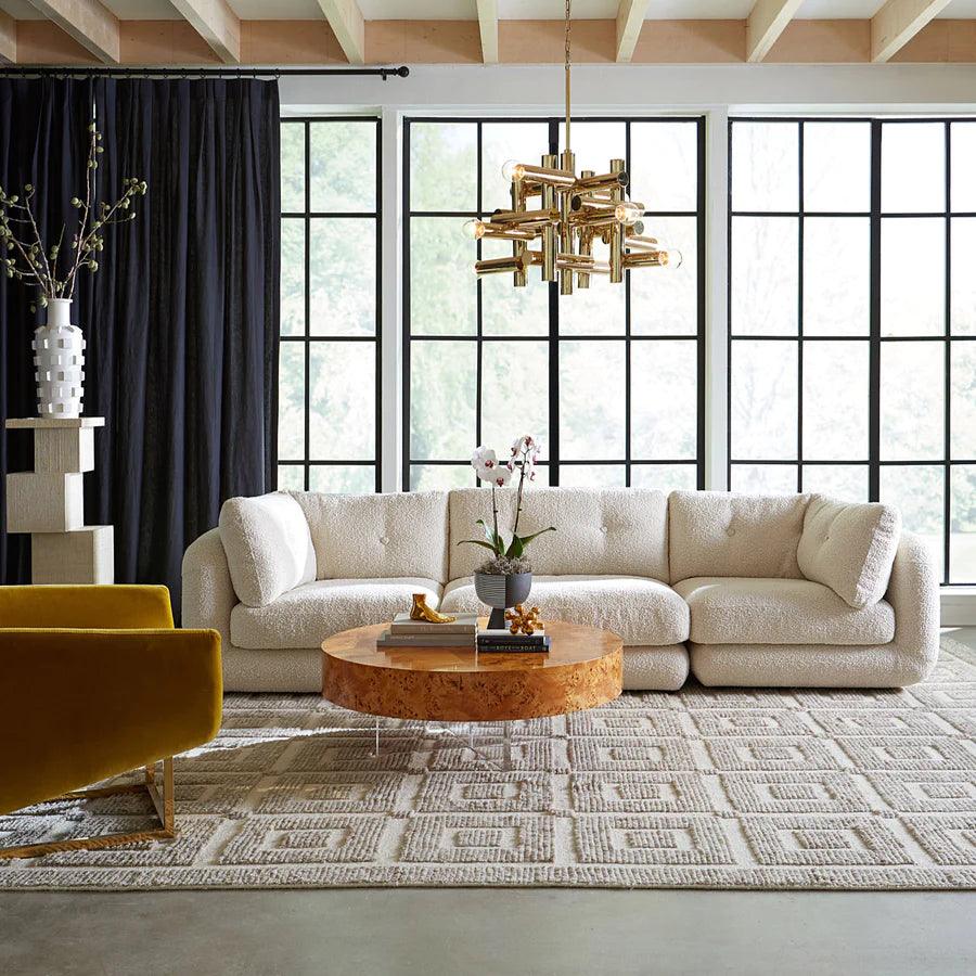 Jonathan Adler Modulares Boucle Sofa Pompidou 3 Sitzer Olympus Oatmeal