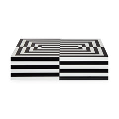 Jonathan Adler Op Art Lacquer Aufbewahrungsbox mit Deckel | Large