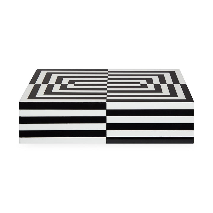 Jonathan Adler Op Art Lacquer Aufbewahrungsbox mit Deckel | Large