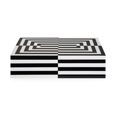 Jonathan Adler Op Art Lacquer Aufbewahrungsbox mit Deckel | Large