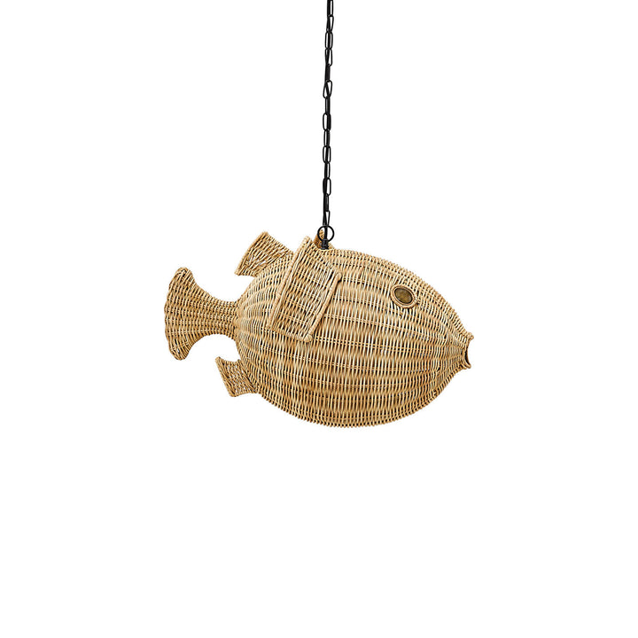 Jonathan Adler Pendelleuchte Hängelampe Kugelfisch aus Korbgeflecht | Small