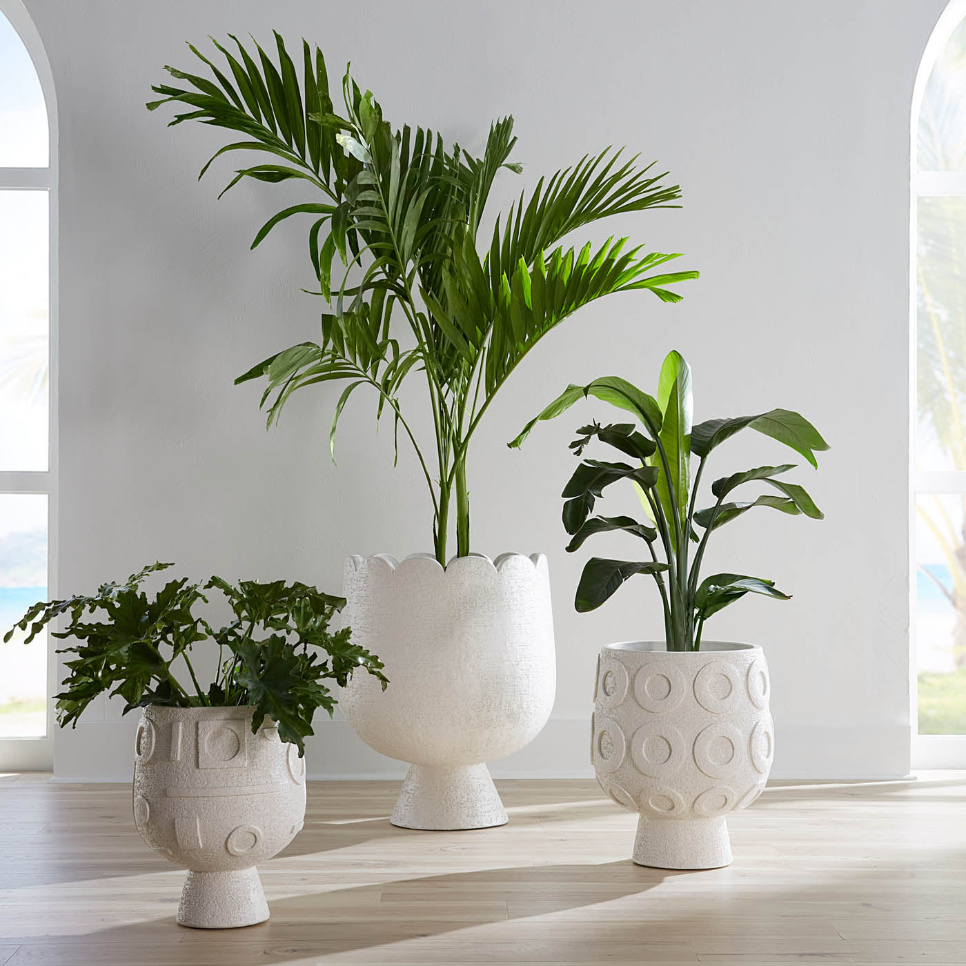 Jonathan Adler Pflanzkübel Osaka Discs | H 56 cm