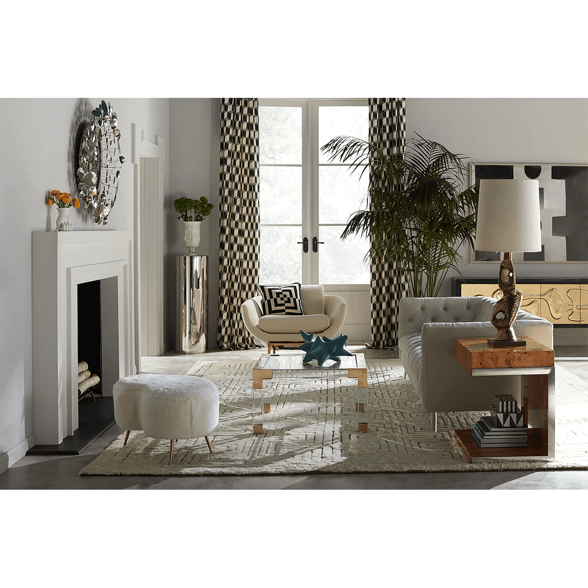 Jonathan Adler Polsterbank Kidney | Shearling