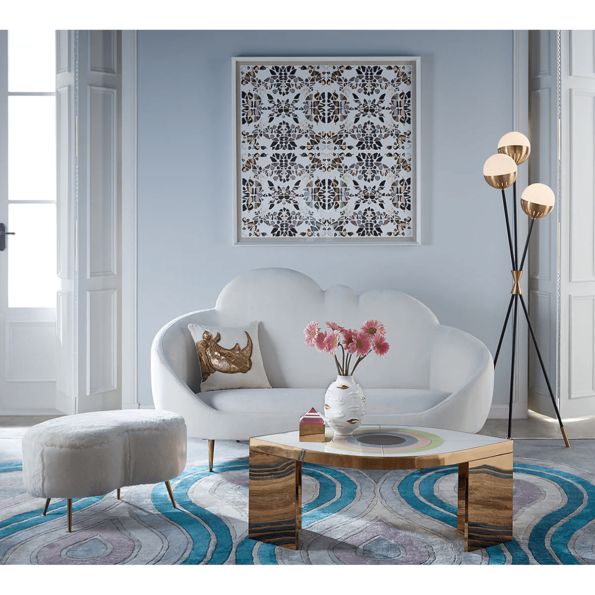 Jonathan Adler Polsterbank Kidney | Shearling