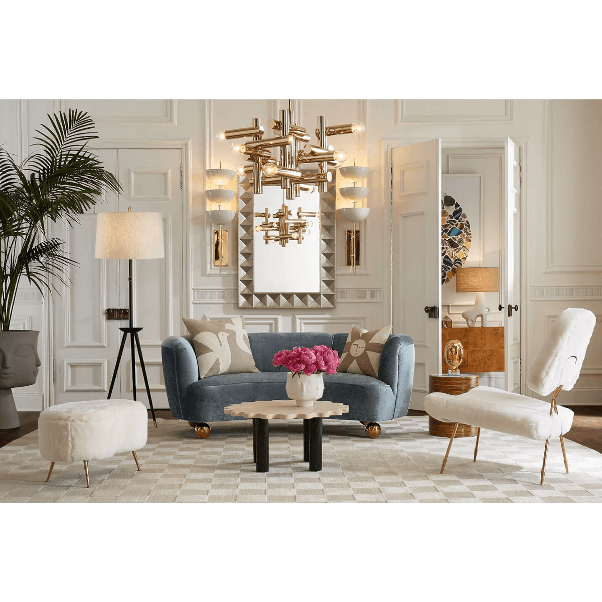 Jonathan Adler Polsterbank Kidney | Shearling