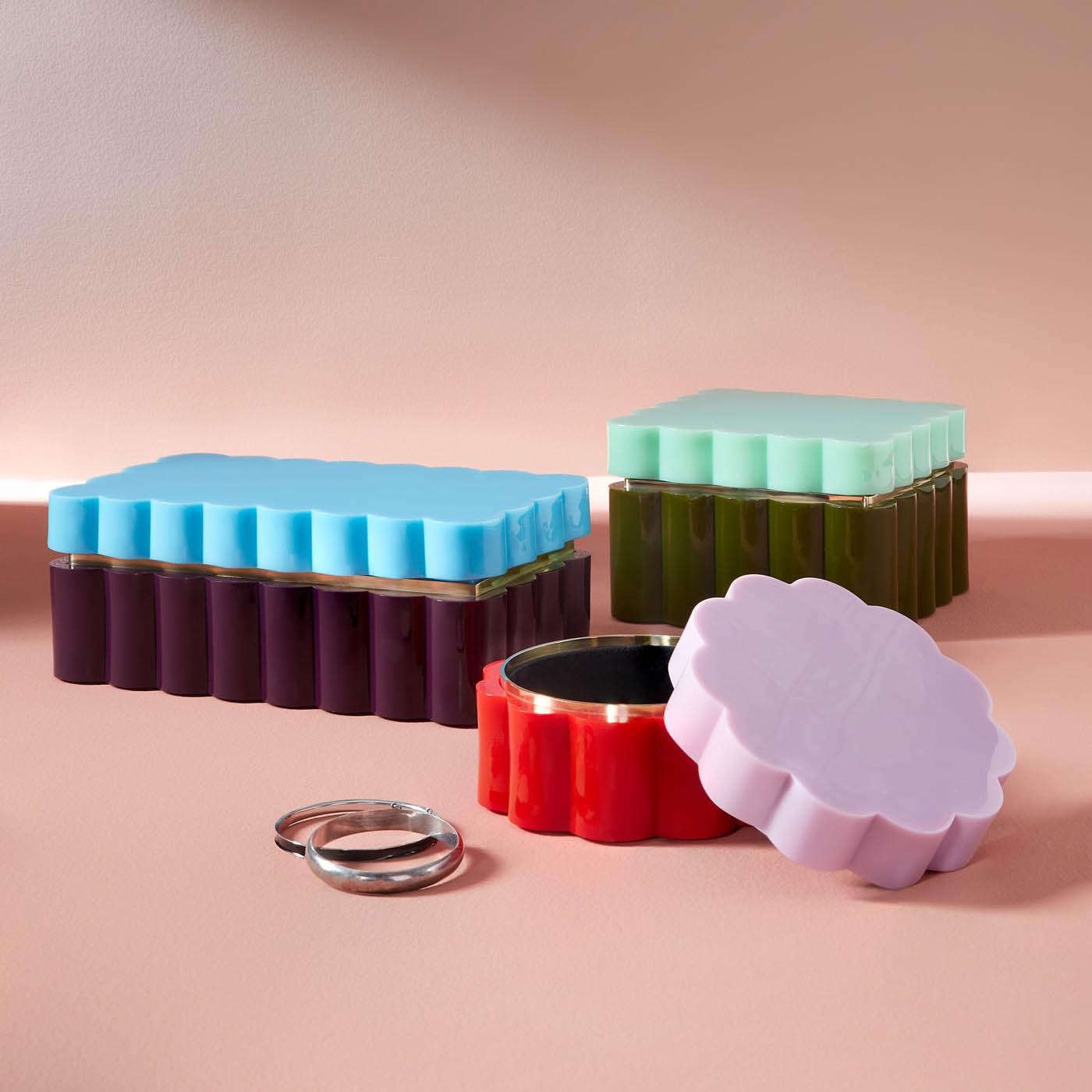lavendel aufbewahren Jonathan Adler Runde Acryl-Aufbewahrungsdose Fleur Small