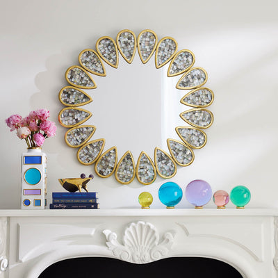 Jonathan Adler Runder Spiegel Petal mit Perlmutt | ø 81 cm