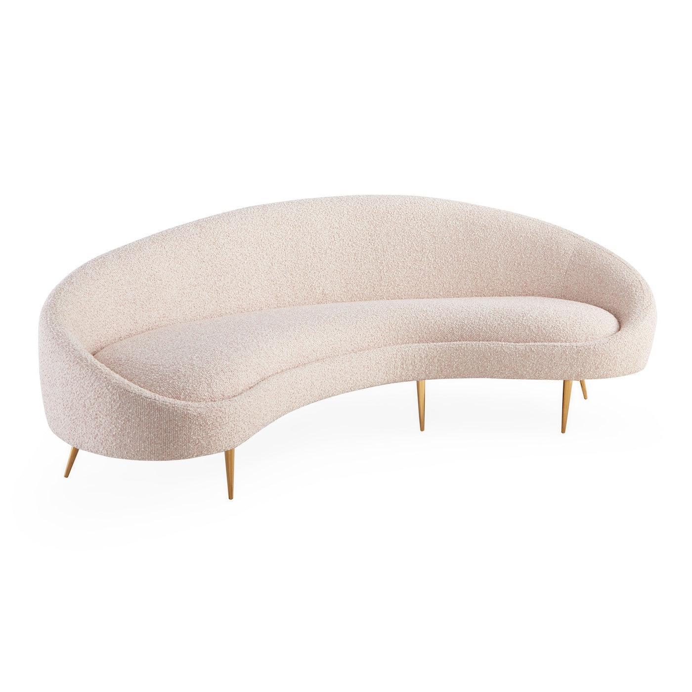 Jonathan Adler Rundes Bouclé-Sofa Ether | Cirrus Blush
