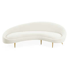 Jonathan Adler Rundes Bouclé-Sofa Ether | Olympus Oatmeal