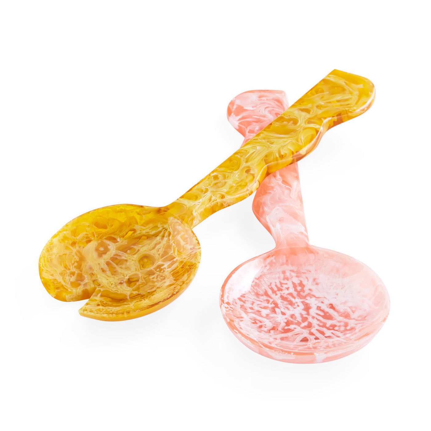 Jonathan Adler Salatbesteck Mustique Ripple | Gelb & Rosa