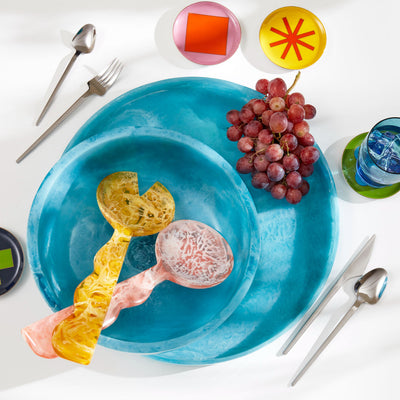 Jonathan Adler Salatbesteck Mustique Ripple | Gelb & Rosa