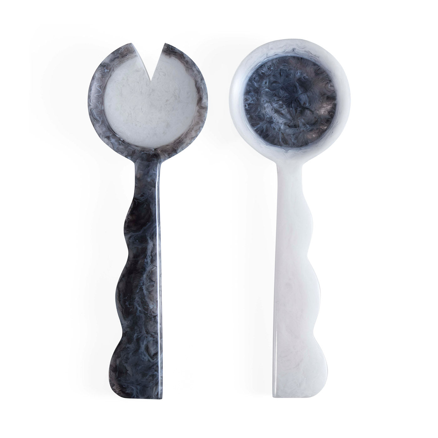 Jonathan Adler Salatbesteck Mustique Ripple | Schwarz & Weiß