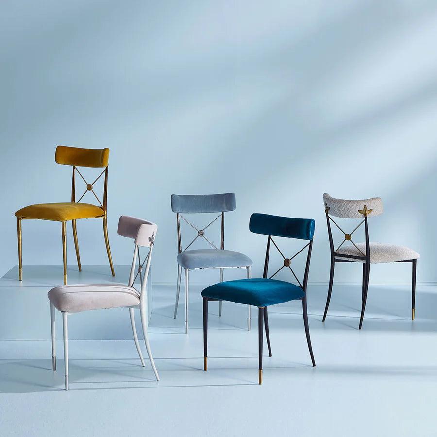 Jonathan Adler Samt-Esszimmerstuhl Rider | Rialto Peacock
