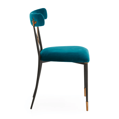 Jonathan Adler Samt-Esszimmerstuhl Rider | Rialto Peacock