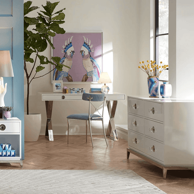 Jonathan Adler Samt-Esszimmerstuhl Rider | Rialto Sky